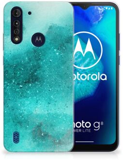 B2Ctelecom Telefoon Hoesje Motorola Moto G8 Power Lite Siliconen Hoesje Painting Blue