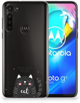 B2Ctelecom Telefoon Hoesje Motorola Moto G8 Power Mobiel Case Cat Good Day