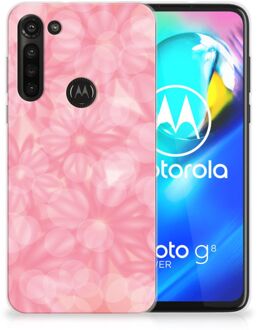 B2Ctelecom Telefoon Hoesje Motorola Moto G8 Power Silicone Back Case Lente Bloemen