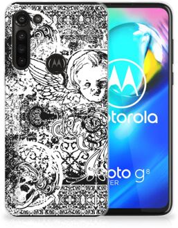 B2Ctelecom Telefoon Hoesje Motorola Moto G8 Power Silicone Back Case Skulls Angel