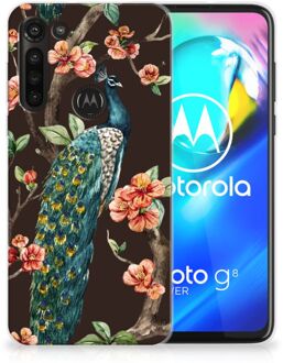 B2Ctelecom Telefoon Hoesje Motorola Moto G8 Power Siliconen Back Cover Pauw met Bloemen