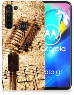 B2Ctelecom Telefoon Hoesje Motorola Moto G8 Power Siliconen Hoesje met Naam Bladmuziek