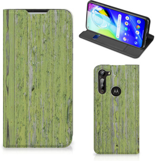 B2Ctelecom Telefoon Hoesje Motorola Moto G8 Power Wallet Case Green Wood