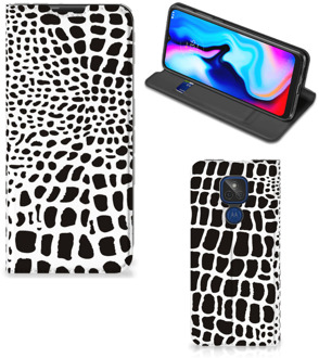 B2Ctelecom Telefoon Hoesje Motorola Moto G9 Play Bookcase Slangenprint