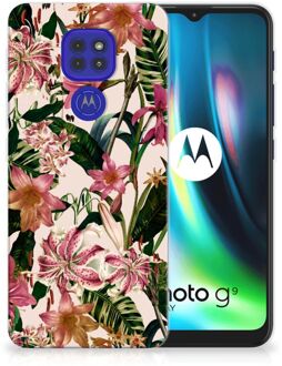 B2Ctelecom Telefoon Hoesje Motorola Moto G9 Play | E7 Plus Leuk TPU Back Case Bloemen