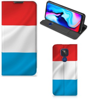 B2Ctelecom Telefoon Hoesje Motorola Moto G9 Play Flip Cover Luxemburgse Vlag