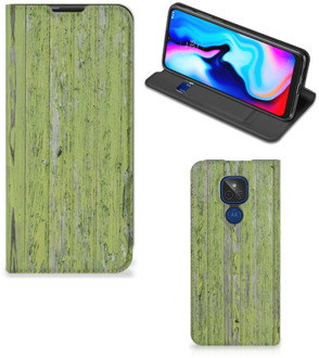 B2Ctelecom Telefoon Hoesje Motorola Moto G9 Play Wallet Case Green Wood