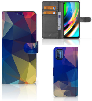 B2Ctelecom Telefoon Hoesje Motorola Moto G9 Plus Bookcase Polygon Dark