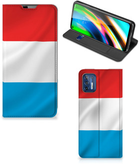 B2Ctelecom Telefoon Hoesje Motorola Moto G9 Plus Flip Cover Luxemburgse Vlag