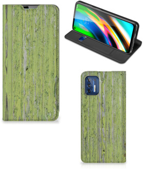 B2Ctelecom Telefoon Hoesje Motorola Moto G9 Plus Wallet Case Green Wood