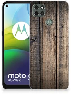 B2Ctelecom Telefoon Hoesje Motorola Moto G9 Power Leuk TPU Back Cover Steigerhout