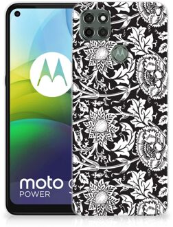 B2Ctelecom Telefoon Hoesje Motorola Moto G9 Power Mobiel Case Zwart Bloemen