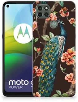 B2Ctelecom Telefoon Hoesje Motorola Moto G9 Power Siliconen Back Cover Pauw met Bloemen