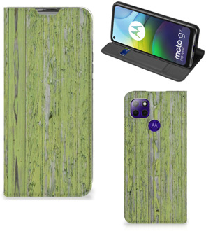 B2Ctelecom Telefoon Hoesje Motorola Moto G9 Power Wallet Case Green Wood