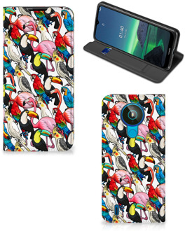 B2Ctelecom Telefoon Hoesje Nokia 1.4 Bookcover Case Birds