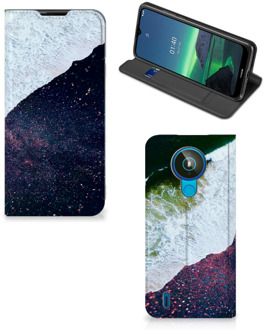 B2Ctelecom Telefoon Hoesje Nokia 1.4 Flip Cover Sea in Space