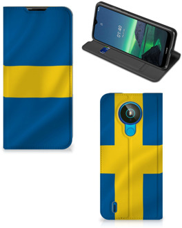 B2Ctelecom Telefoon Hoesje Nokia 1.4 Flipcase Zweedse Vlag