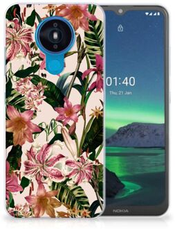 B2Ctelecom Telefoon Hoesje Nokia 1.4 Leuk TPU Back Case Bloemen