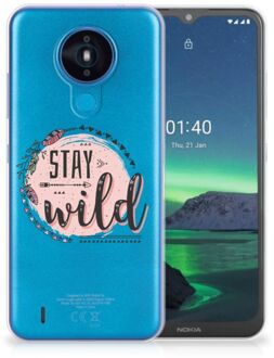 B2Ctelecom Telefoon Hoesje Nokia 1.4 Siliconen Back Cover Transparant Boho Stay Wild