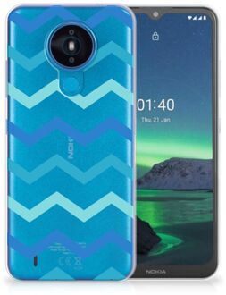 B2Ctelecom Telefoon Hoesje Nokia 1.4 Siliconen Back Cover Zigzag Blauw