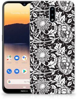 B2Ctelecom Telefoon Hoesje Nokia 2.3 Mobiel Case Zwart Bloemen