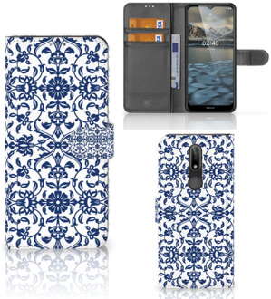 B2Ctelecom Telefoon Hoesje Nokia 2.4 Book Case Flower Blue