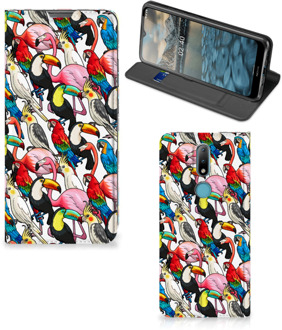 B2Ctelecom Telefoon Hoesje Nokia 2.4 Bookcover Case Birds