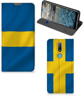 B2Ctelecom Telefoon Hoesje Nokia 2.4 Flipcase Zweedse Vlag