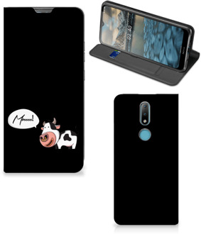 B2Ctelecom Telefoon Hoesje Nokia 2.4 Flipcover Cow Gepersonaliseerd Cadeau