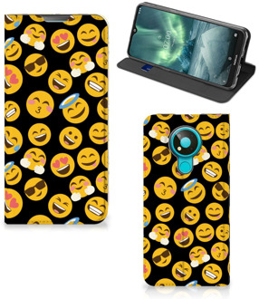 B2Ctelecom Telefoon Hoesje Nokia 3.4 Flip Cover Emoji