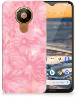 B2Ctelecom Telefoon Hoesje Nokia 5.3 Silicone Back Case Lente Bloemen