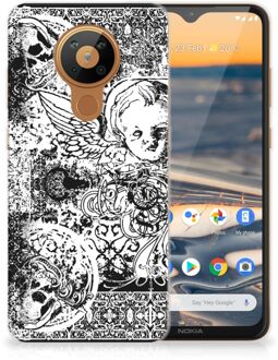 B2Ctelecom Telefoon Hoesje Nokia 5.3 Silicone Back Case Skulls Angel