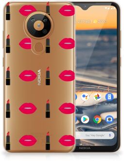 B2Ctelecom Telefoon Hoesje Nokia 5.3 Silicone Hoesje Doorzichtig Lipstick Kiss