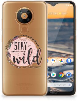 B2Ctelecom Telefoon Hoesje Nokia 5.3 Siliconen Back Cover Transparant Boho Stay Wild