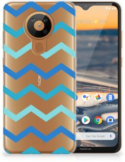 B2Ctelecom Telefoon Hoesje Nokia 5.3 Siliconen Back Cover Zigzag Blauw