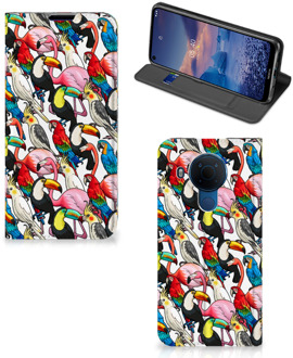 B2Ctelecom Telefoon Hoesje Nokia 5.4 Bookcover Case Birds