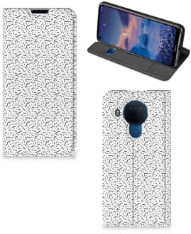 B2Ctelecom Telefoon Hoesje Nokia 5.4 Flipcase Stripes Dots