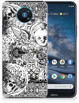 B2Ctelecom Telefoon Hoesje Nokia 8.3 Silicone Back Case Skulls Angel