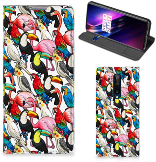 B2Ctelecom Telefoon Hoesje OnePlus 8 Bookcover Case Birds