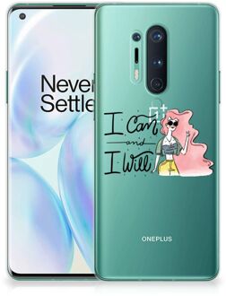 B2Ctelecom Telefoon Hoesje OnePlus 8 Pro Hoesje met Tekst i Can