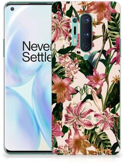 B2Ctelecom Telefoon Hoesje OnePlus 8 Pro Leuk TPU Back Case Bloemen