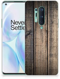 B2Ctelecom Telefoon Hoesje OnePlus 8 Pro Leuk TPU Back Cover Steigerhout