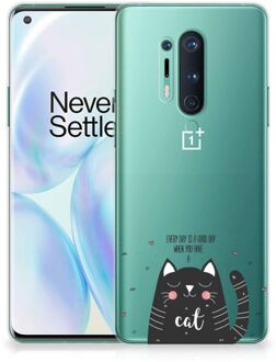 B2Ctelecom Telefoon Hoesje OnePlus 8 Pro Mobiel Case Cat Good Day