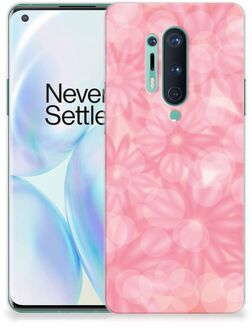 B2Ctelecom Telefoon Hoesje OnePlus 8 Pro Silicone Back Case Lente Bloemen