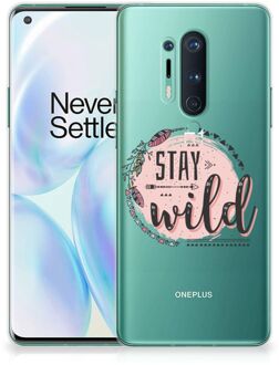 B2Ctelecom Telefoon Hoesje OnePlus 8 Pro Siliconen Back Cover Transparant Boho Stay Wild