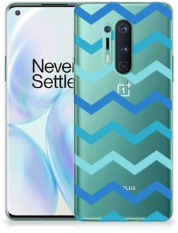 B2Ctelecom Telefoon Hoesje OnePlus 8 Pro Siliconen Back Cover Zigzag Blauw