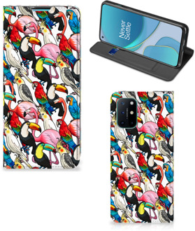 B2Ctelecom Telefoon Hoesje OnePlus 8T Bookcover Case Birds