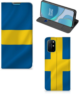 B2Ctelecom Telefoon Hoesje OnePlus 8T Flipcase Zweedse Vlag