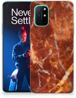 B2Ctelecom Telefoon Hoesje OnePlus 8T Hoesje Bumper Marmer Bruin