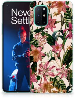 B2Ctelecom Telefoon Hoesje OnePlus 8T Leuk TPU Back Case Bloemen